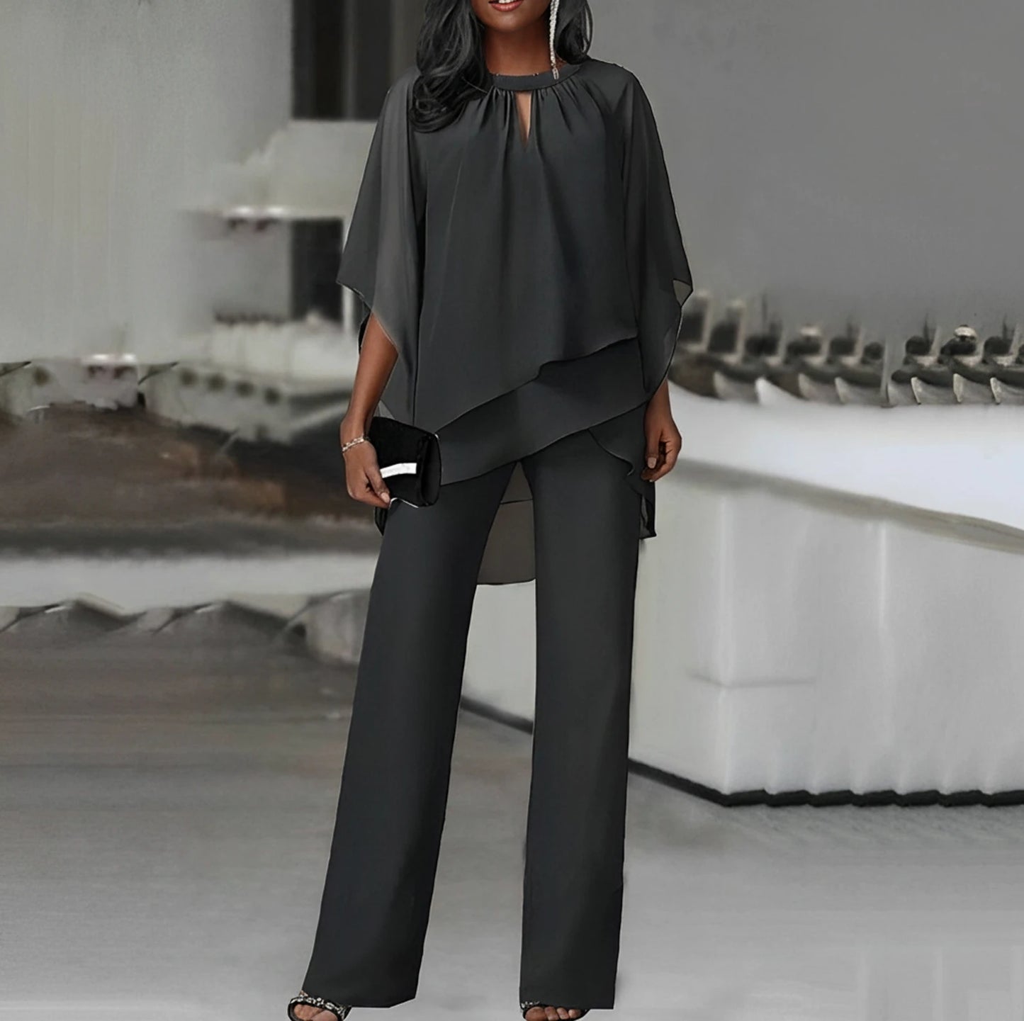 Women's Wide Leg Pant Set