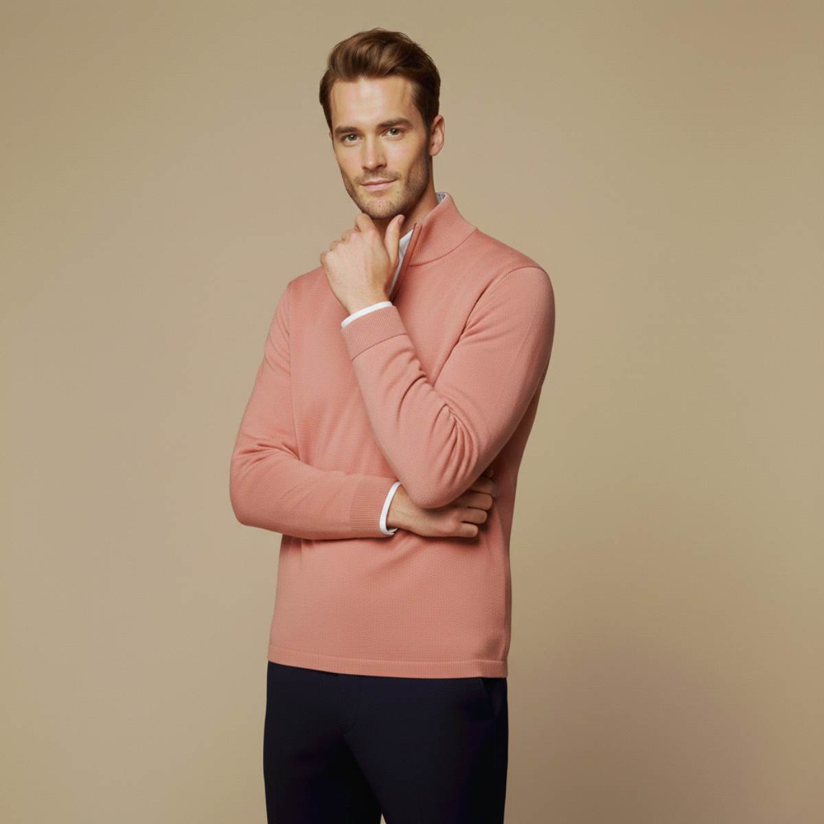 Image of Aaron | Men's Quarter-Zip Pullover Sweater