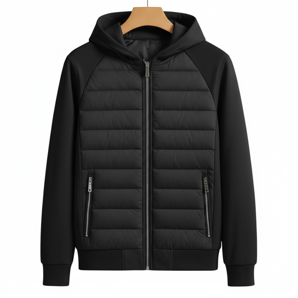 Image of Barney | Men's Hooded Hybrid Puffer Jacket