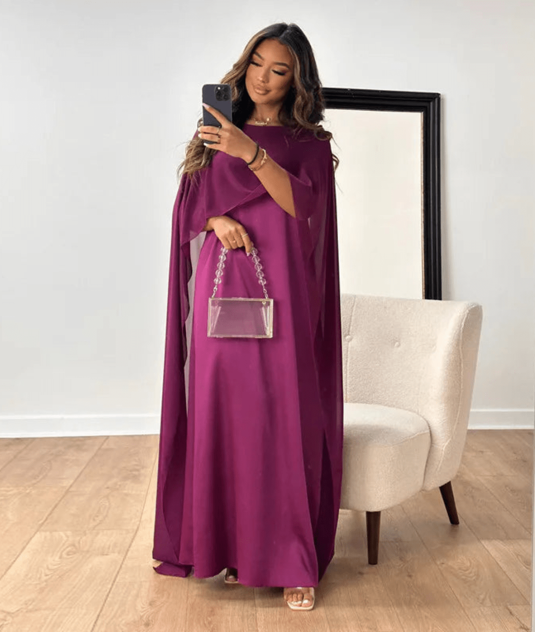 Image of Brianna | Women's Cape Evening Maxi Dress