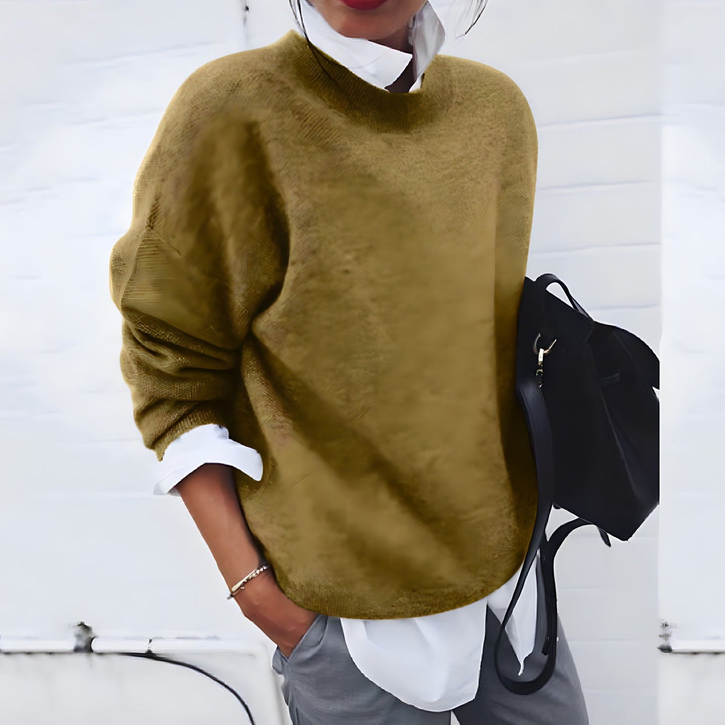 Image of Carla | Women's Oversized Crew Neck Long Sleeve Sweater