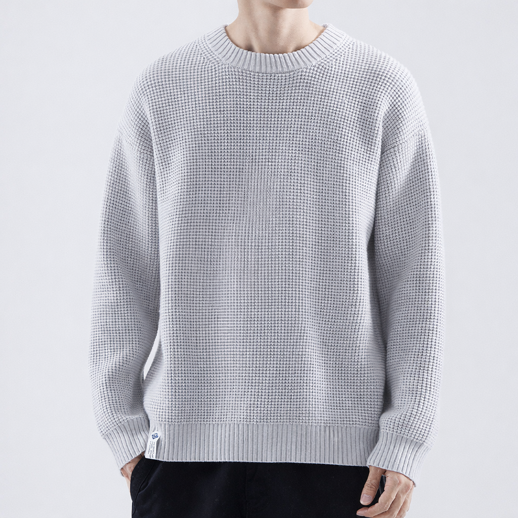 Image of Derrick | Men's Crew Neck Textured Sweater