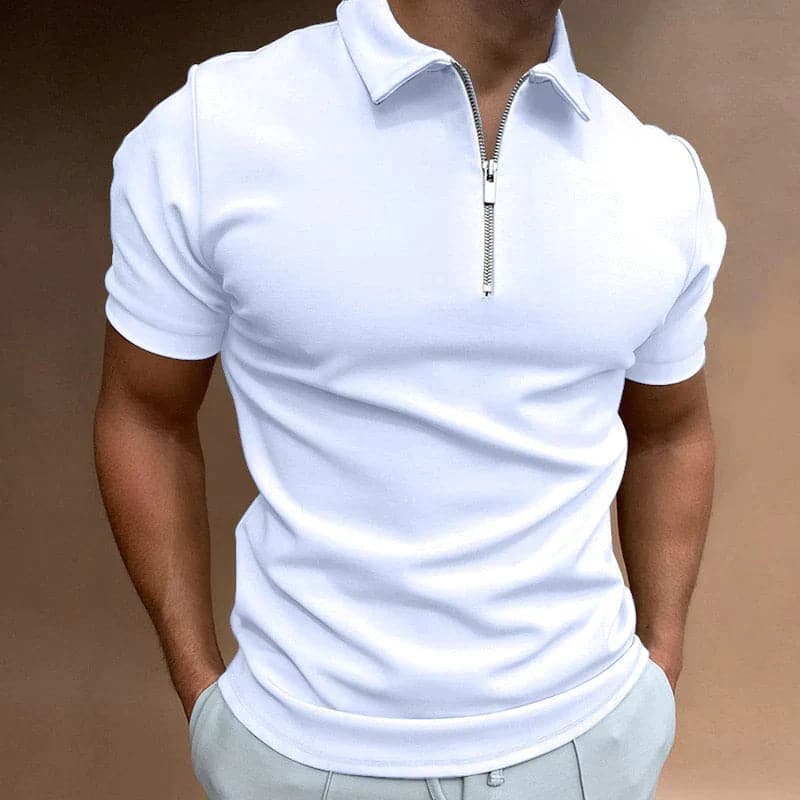 Image of Eddie | Men's Zip Slim Fit Polo Shirt