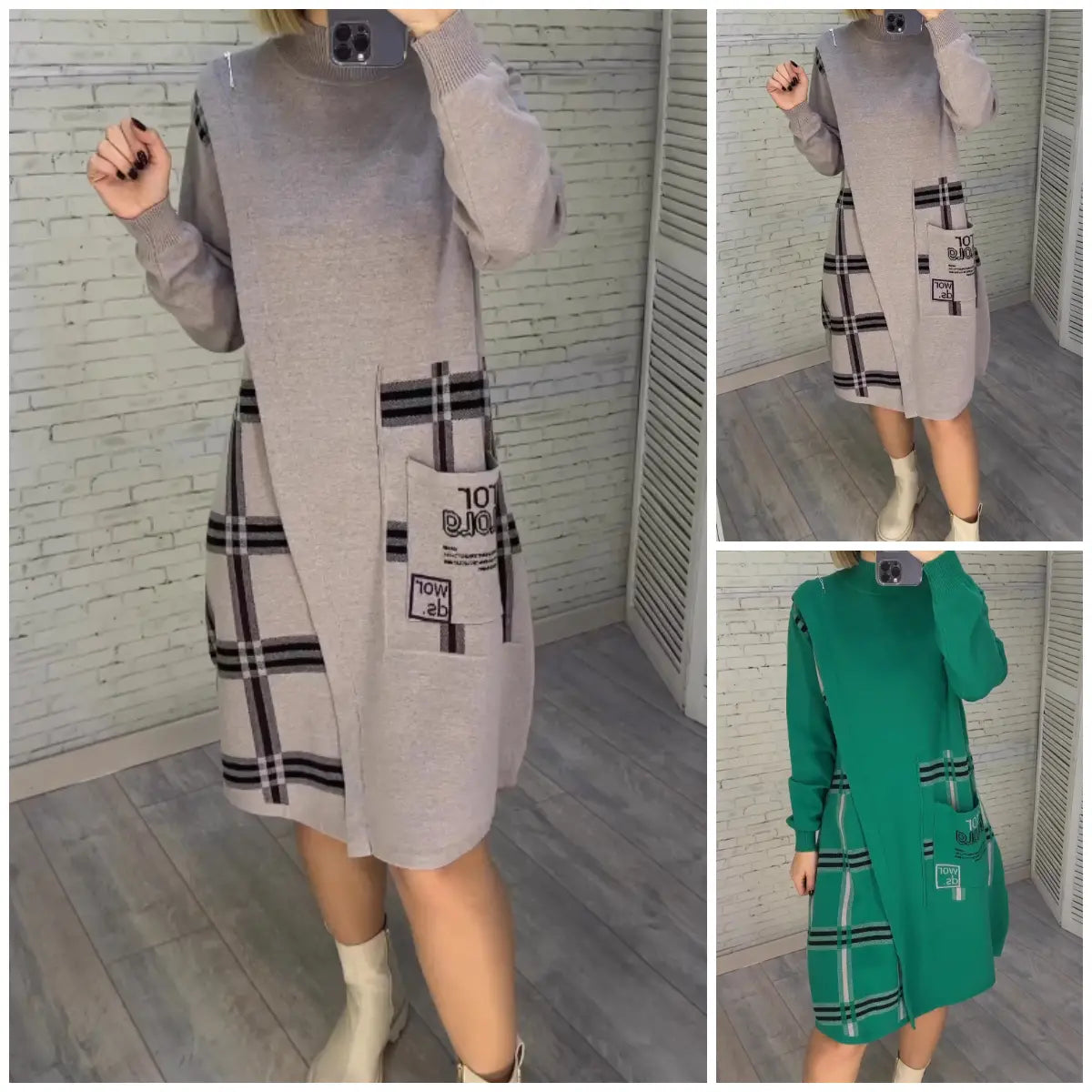 Image of Edith | Women's Long Sleeve Asymmetrical Midi Dress