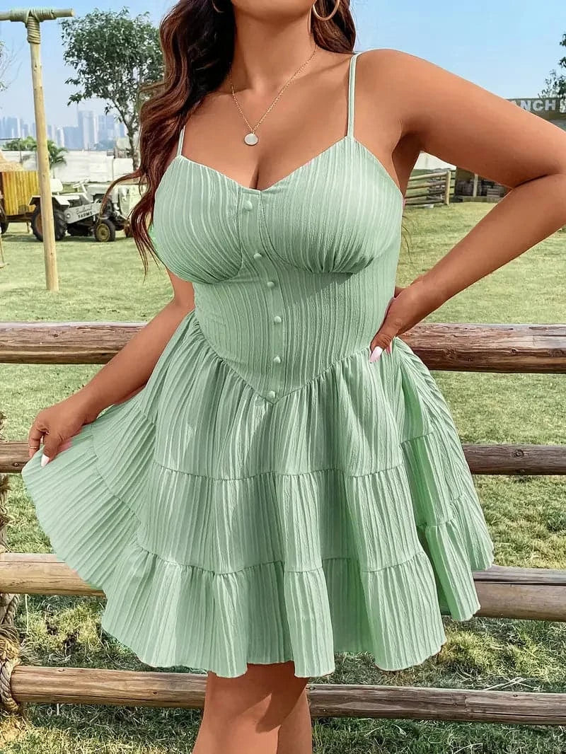 Image of Jamie | Women's Spaghetti Strap A-Line Mini Dress