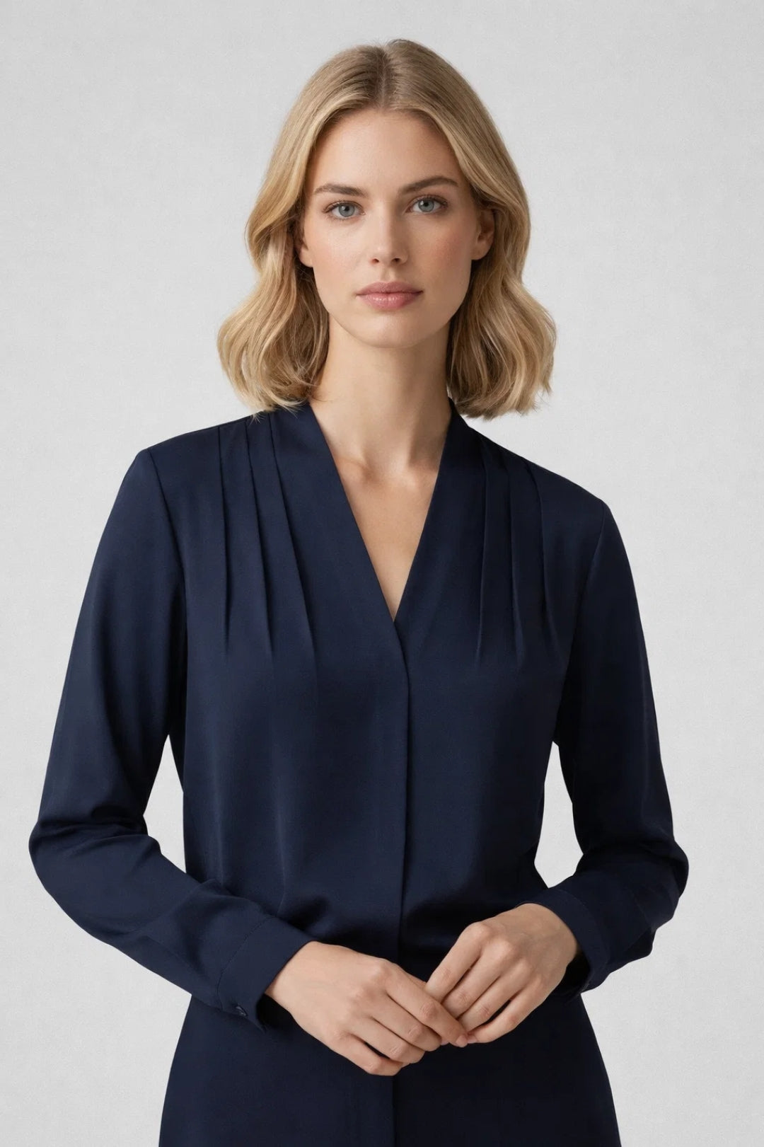 Image of Jillian | Women's Long Sleeve V-Neck Blouse
