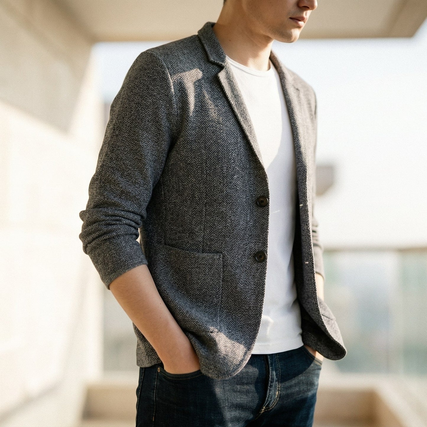 Image of Josh | Men's Knit Blazer Casual Jacket