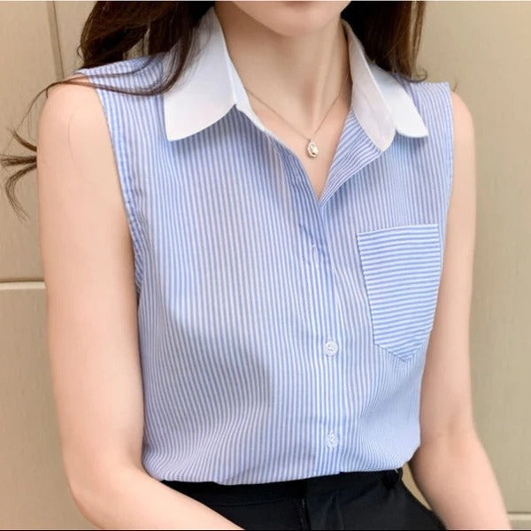 Image of Kathleen | Women's Sleeveless Button-Down Blouse