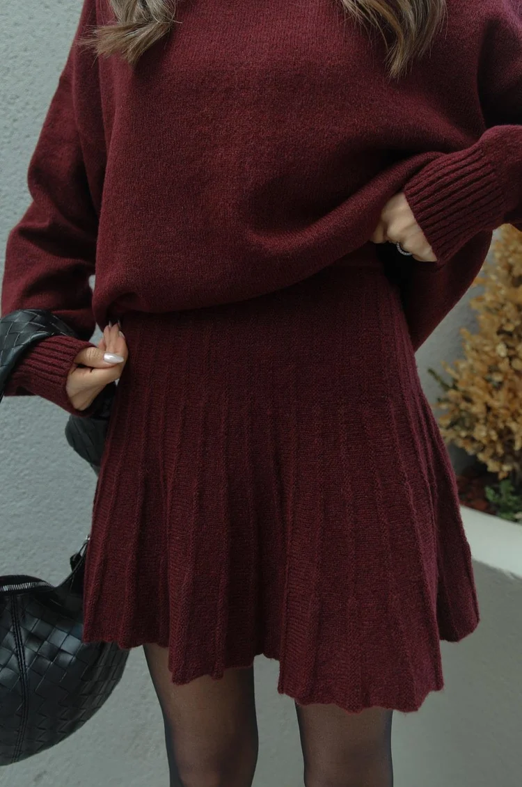 Image of Leah | Women's Oversized Turtleneck Sweater Skirt Set