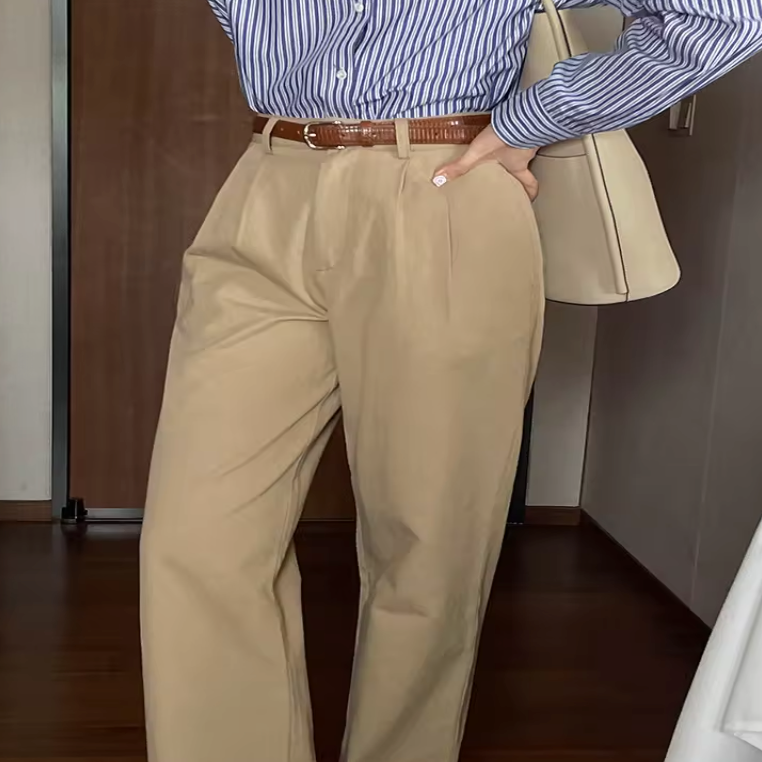 Image of Linda | Women's High-Waisted Pleated Wide Leg Pants