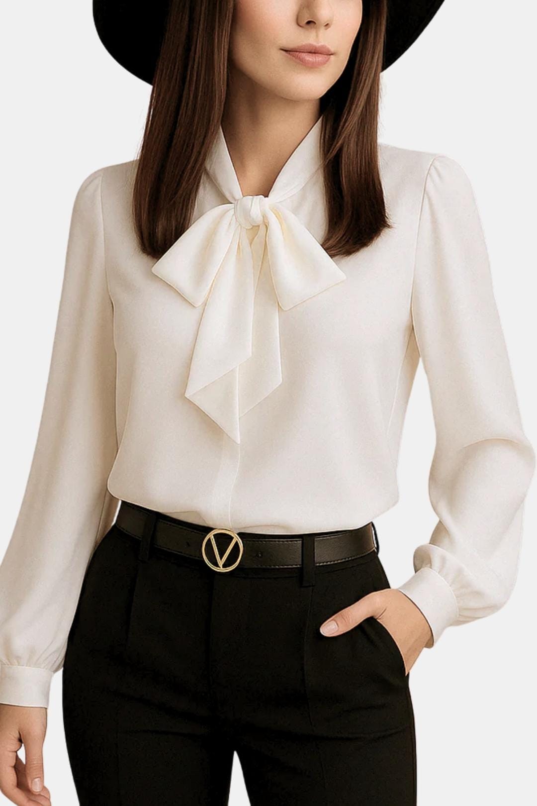 Image of Maureen | Women's Long Sleeve Tie Neck Blouse