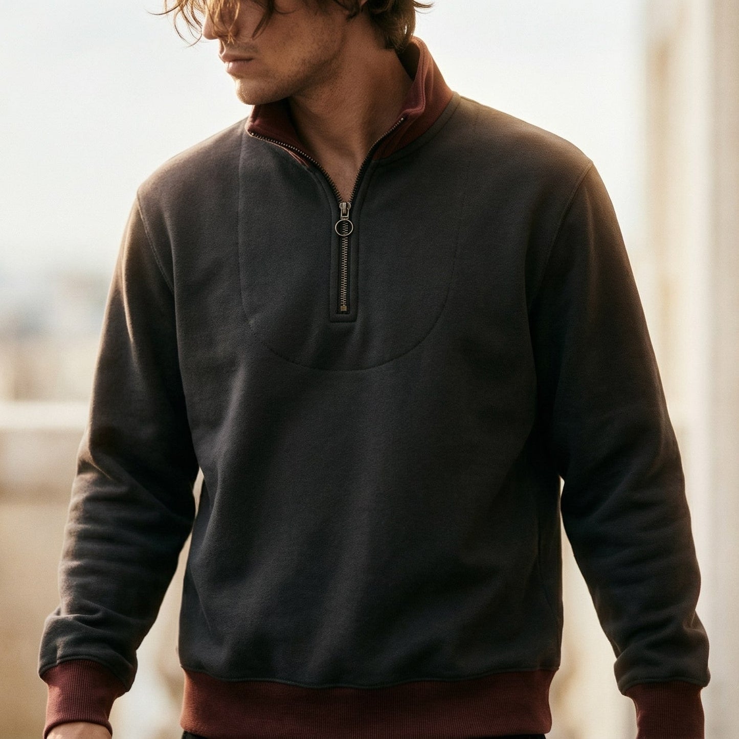 Image of Micah | Men's Quarter Zip Pullover Sweater