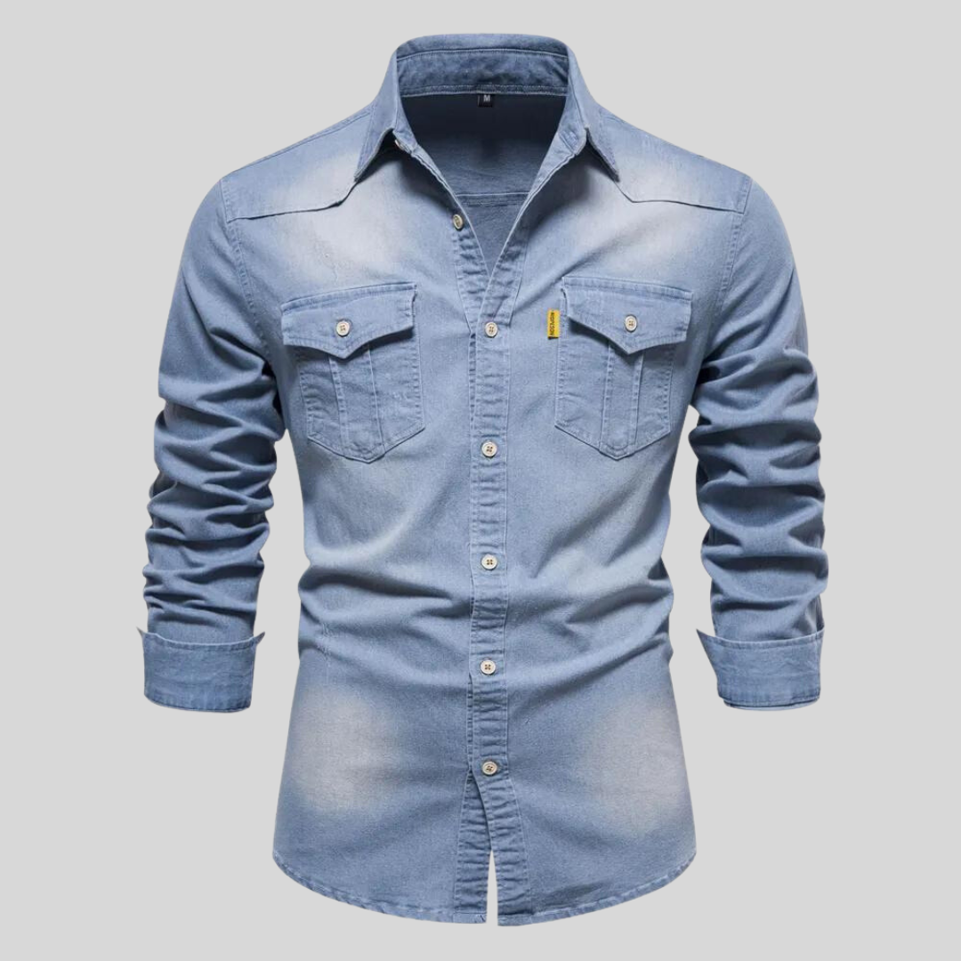 Image of Percy | Men's Long Sleeve Denim Shirt