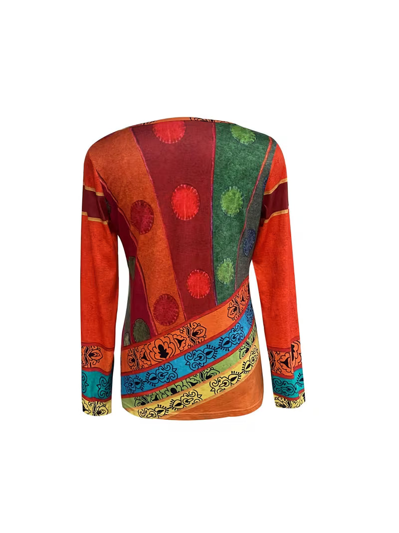 Image of Rose | Women's Long Sleeve Printed Blouse