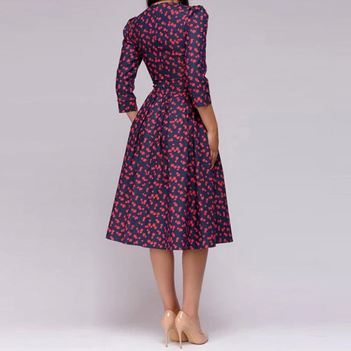 Image of Faith | Women's 3/4 Sleeve A-Line Midi Dress
