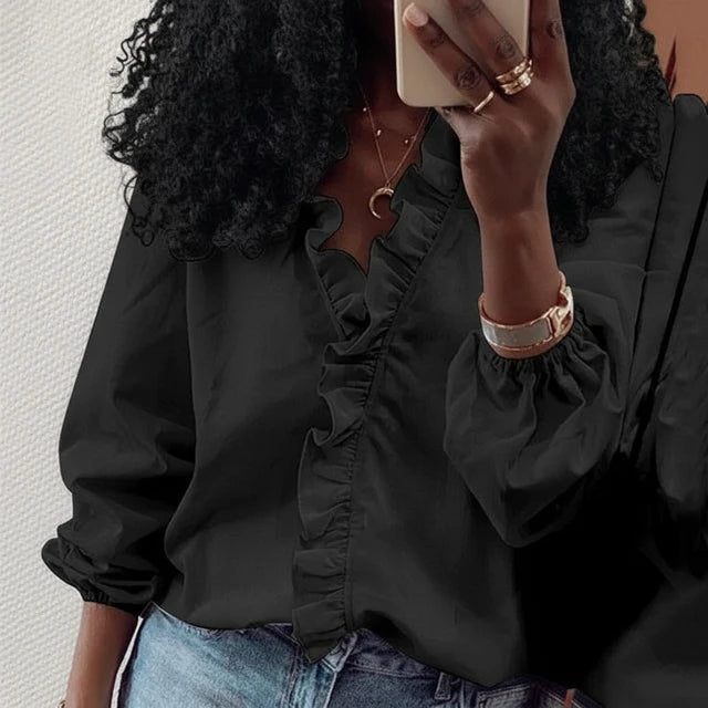 Women's Elegant Chic Ruffle Blouse