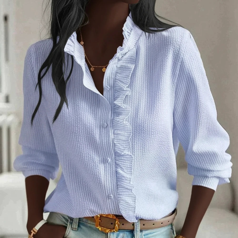 Women's Ruffle Front Blouse