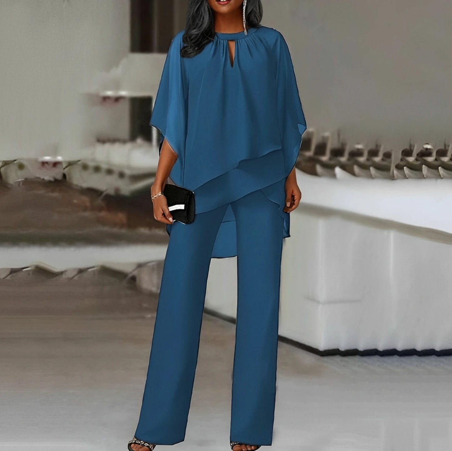 Women's Wide Leg Pant Set