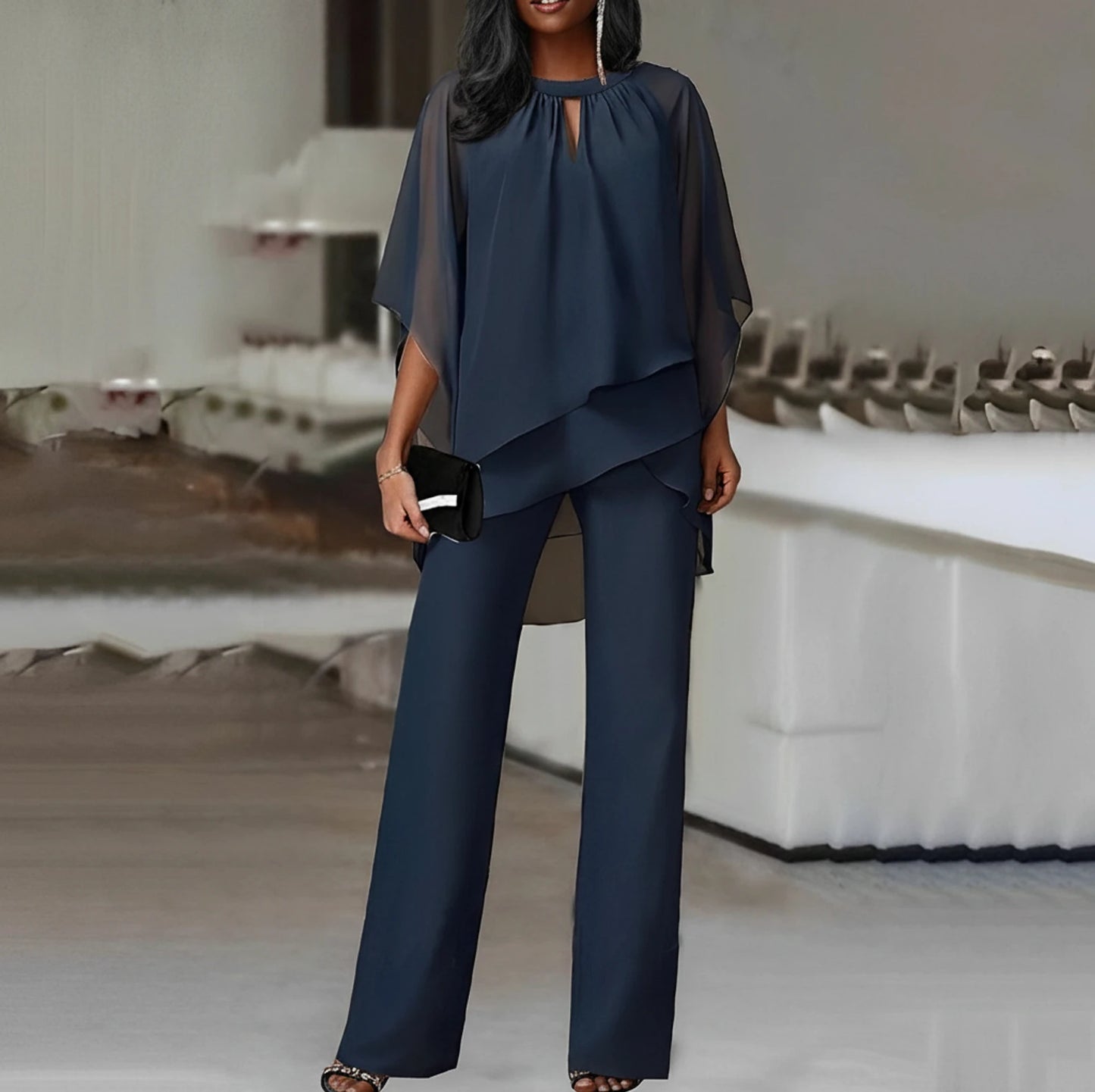 Women's Wide Leg Pant Set