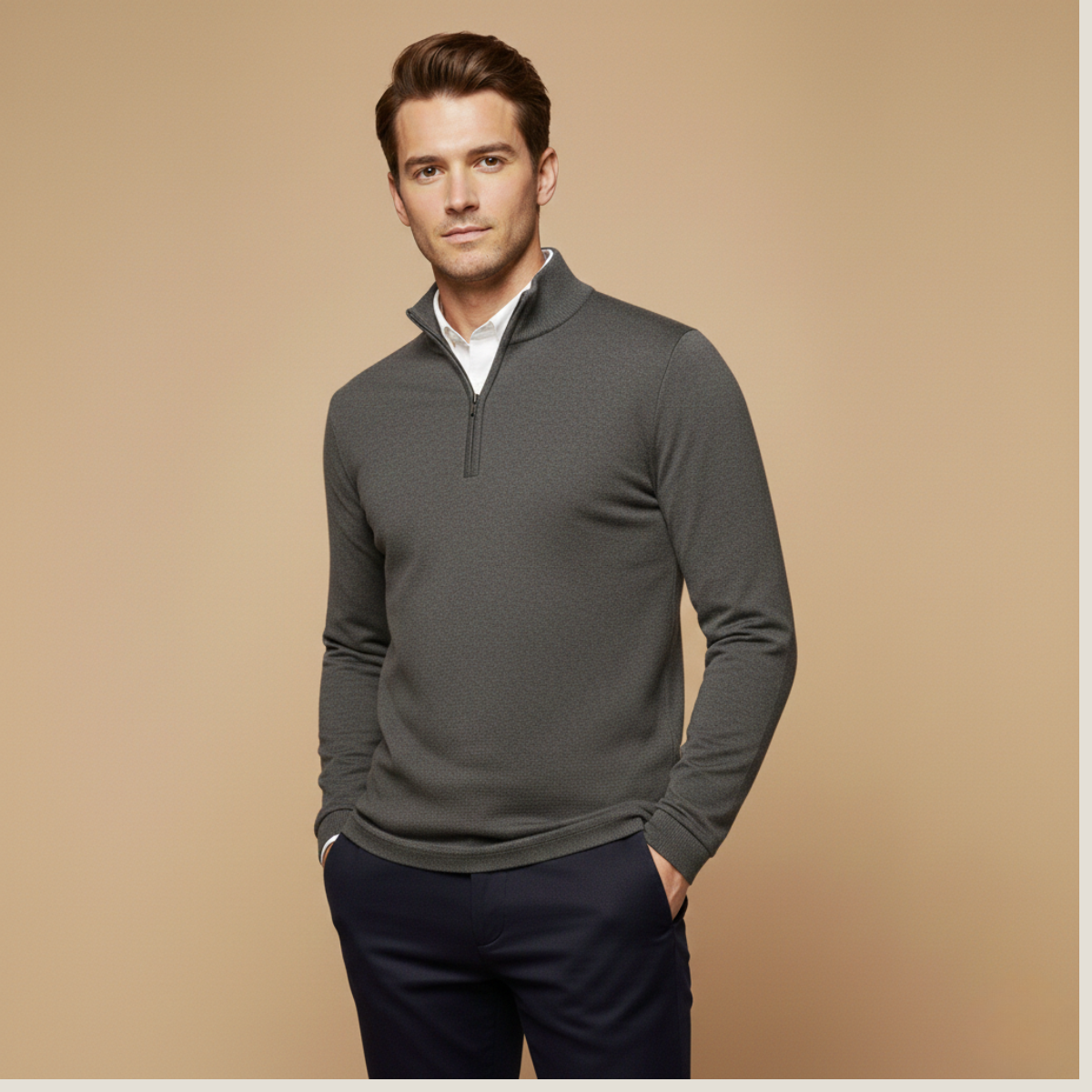 Image of Aaron | Men's Quarter-Zip Pullover Sweater