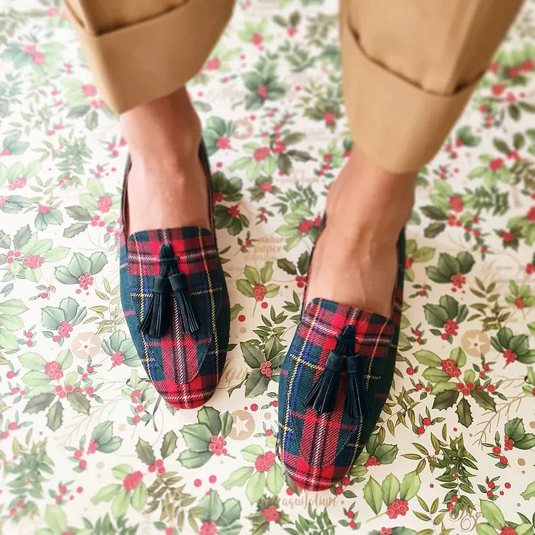 Image of Aimee | Women's Plaid Slip-On Loafers