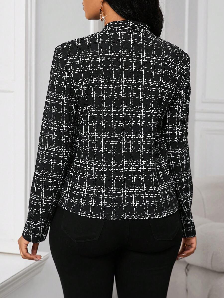 Image of Alana | Women's Collarless Checked Blazer