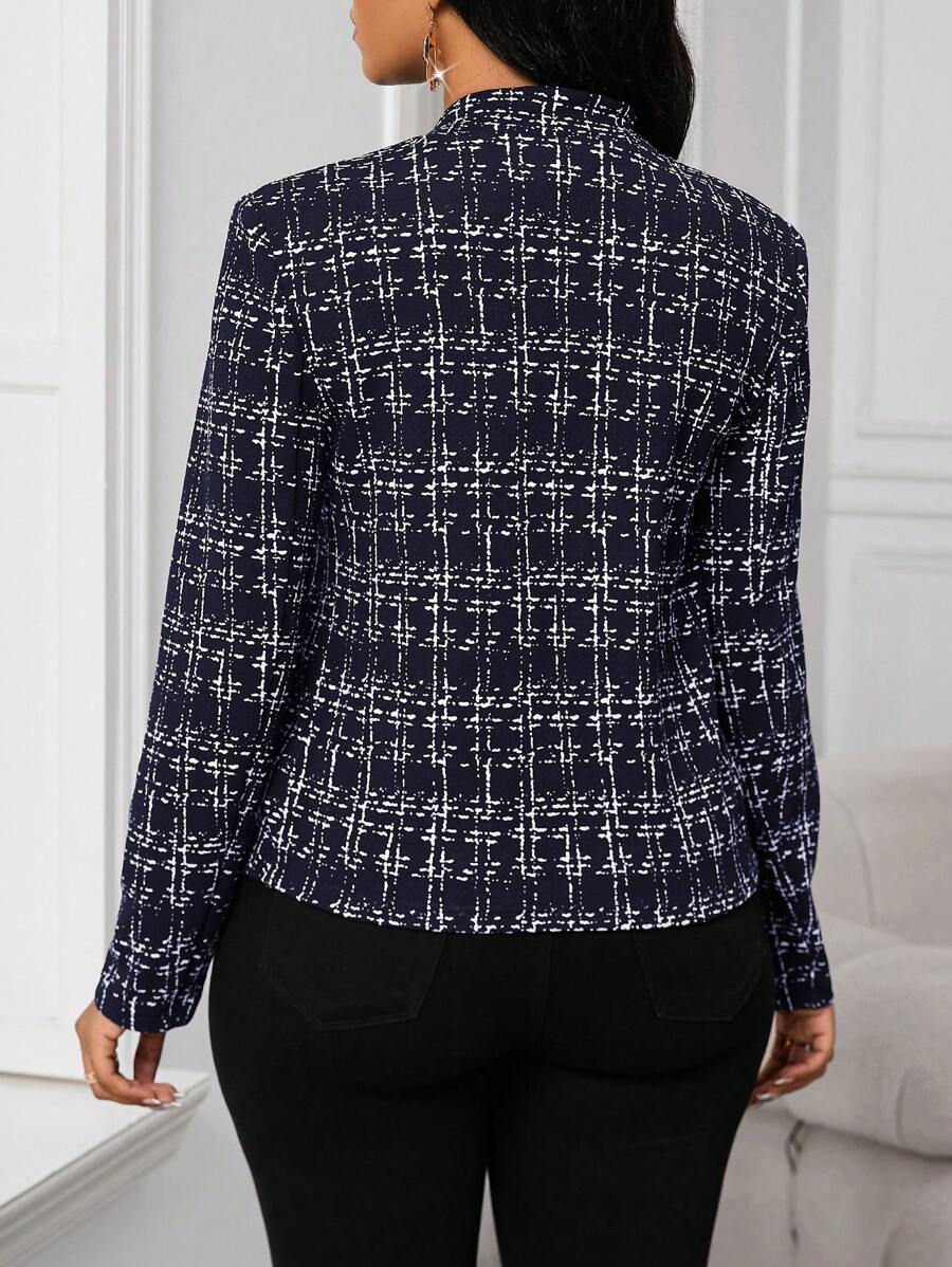 Image of Alana | Women's Collarless Checked Blazer