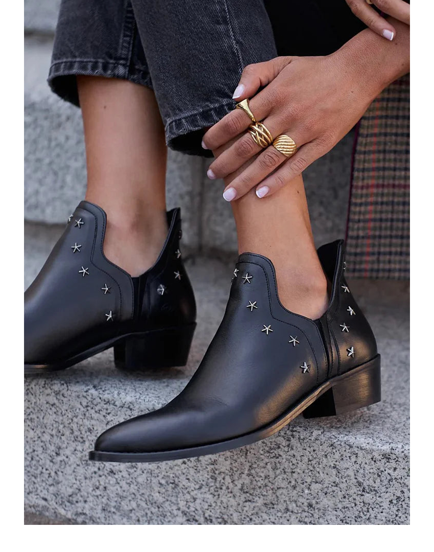 Image of Alana | Women's Pointed Toe Studded Ankle Boots