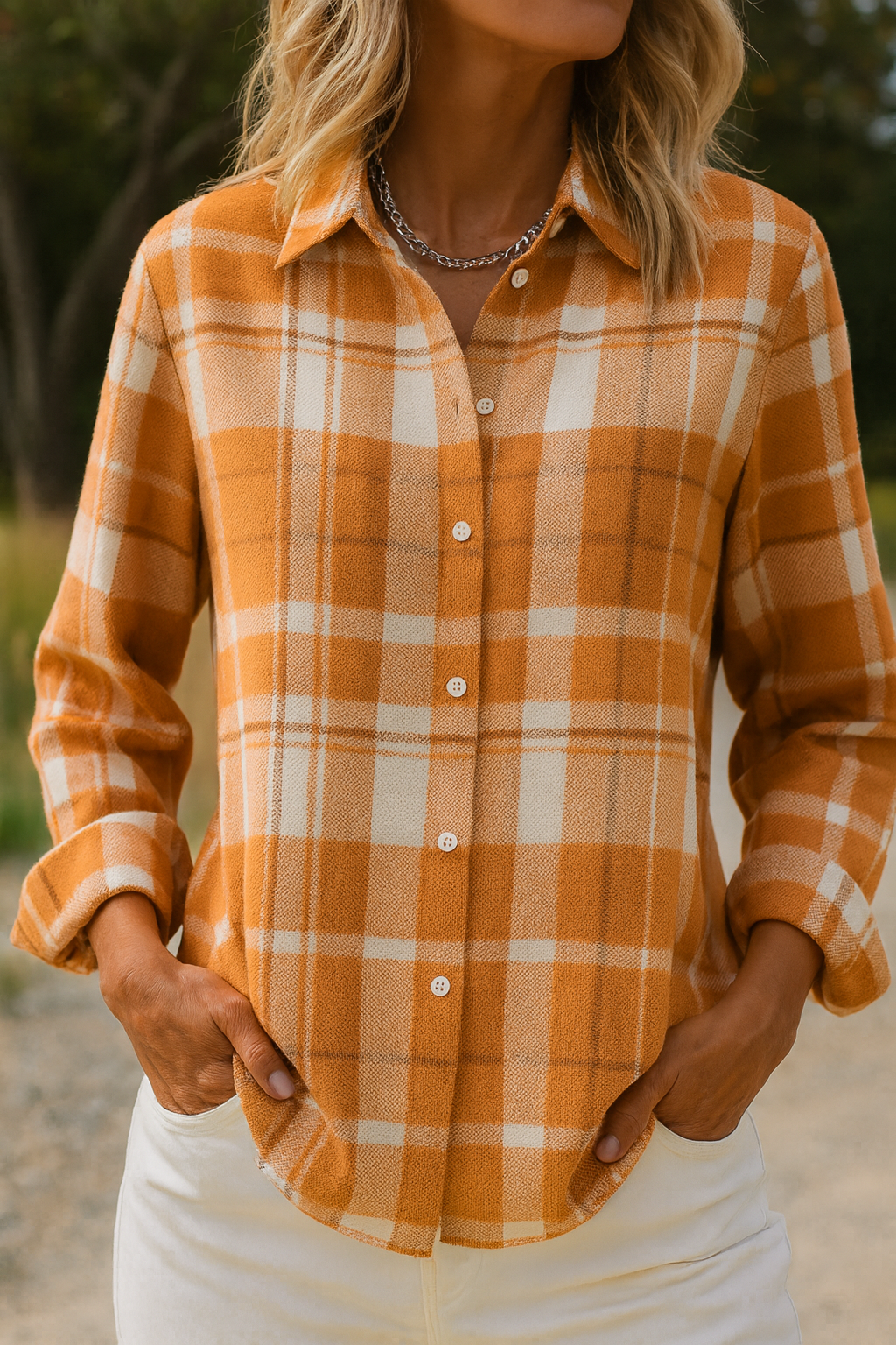 Image of Amanda | Women's Long Sleeve Button-Down Blouse