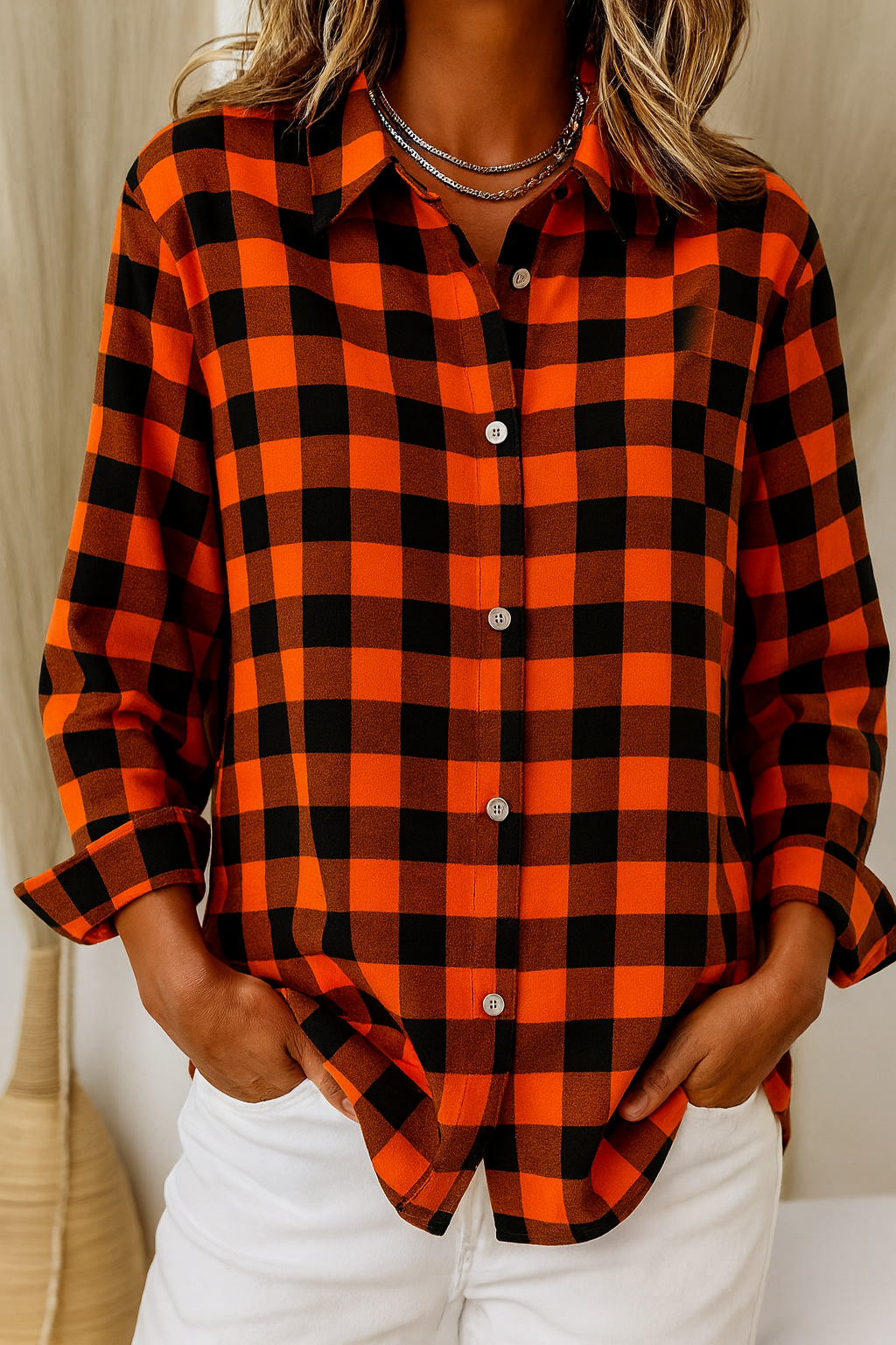 Image of Amanda | Women's Long Sleeve Button-Down Blouse