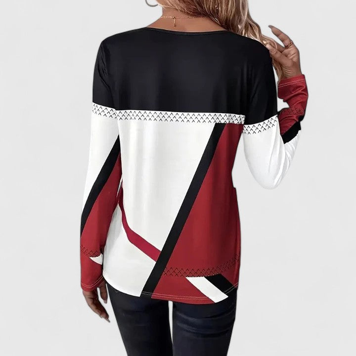 Image of Angela | Women's Long Sleeve Color Block Sweater