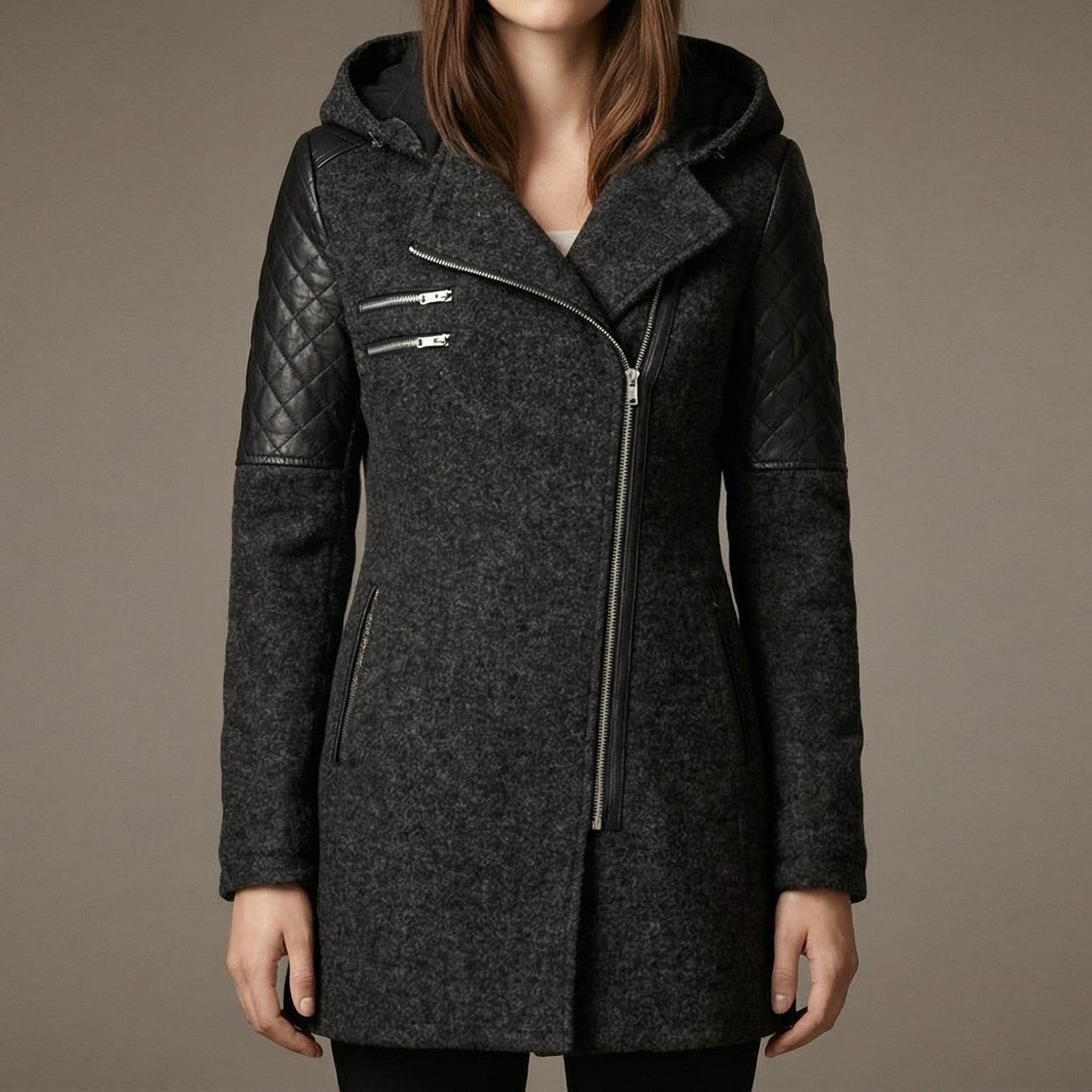 Image of Anne | Women's Asymmetrical Zip Coat