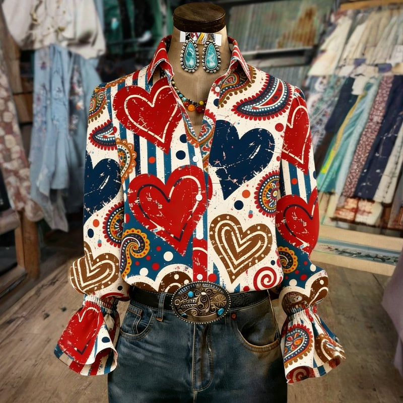 Image of Anne | Women's Long Sleeve Button-Down Blouse