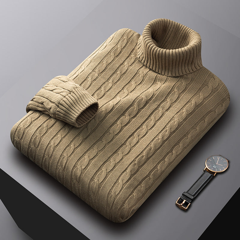 Image of Archie | Men's Turtleneck Cable Knit Sweater