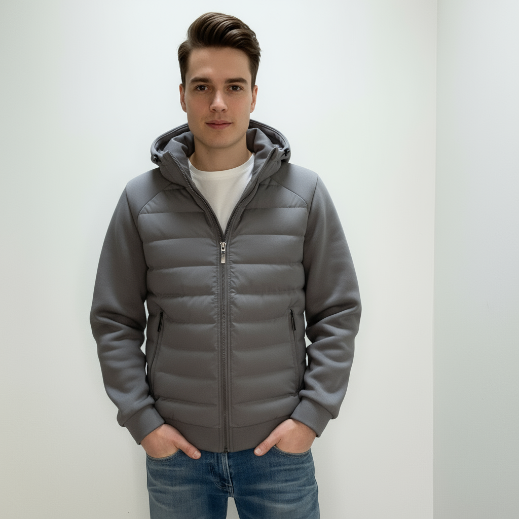 Image of Barney | Men's Hooded Hybrid Puffer Jacket