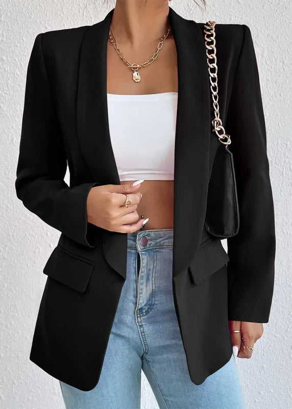 Image of Betty | Women's Open Front Long Sleeve Blazer