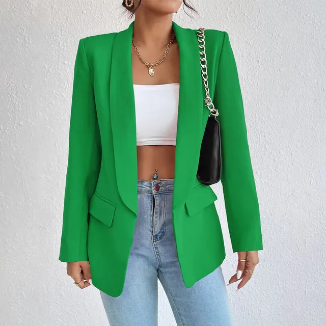 Image of Betty | Women's Open Front Long Sleeve Blazer