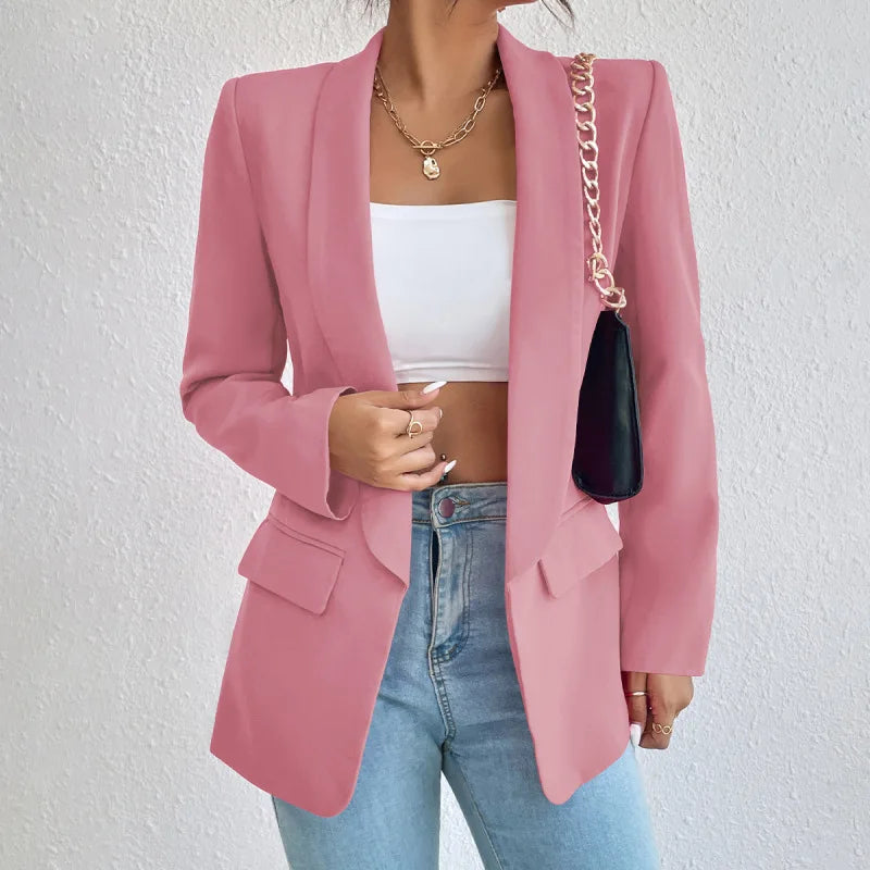 Image of Betty | Women's Open Front Long Sleeve Blazer