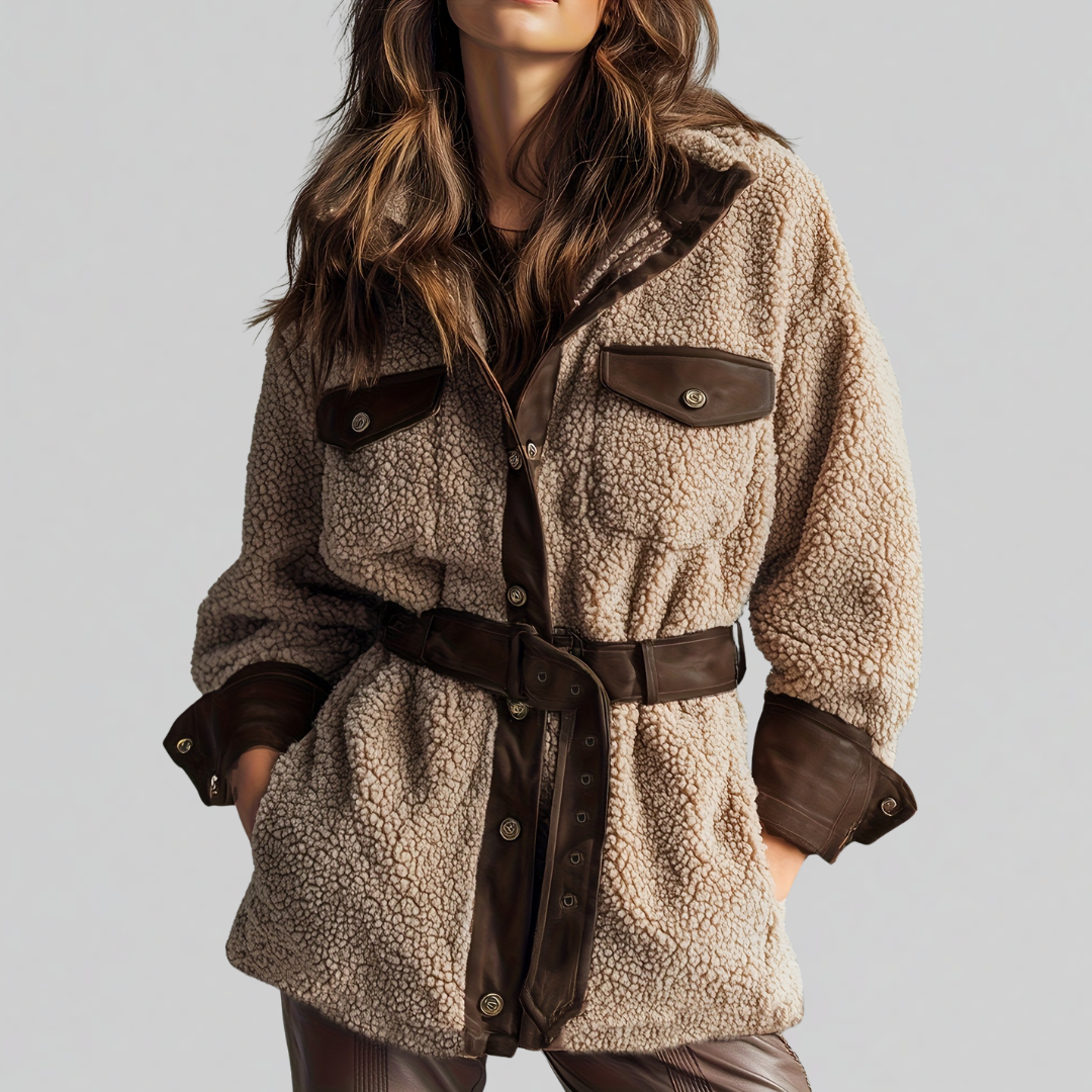 Image of Betty | Women's Oversized Sherpa Button-Down Jacket
