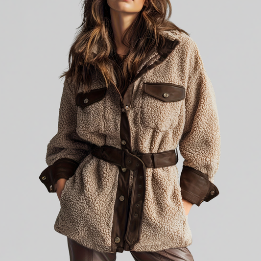 Image of Betty | Women's Oversized Sherpa Button-Down Jacket