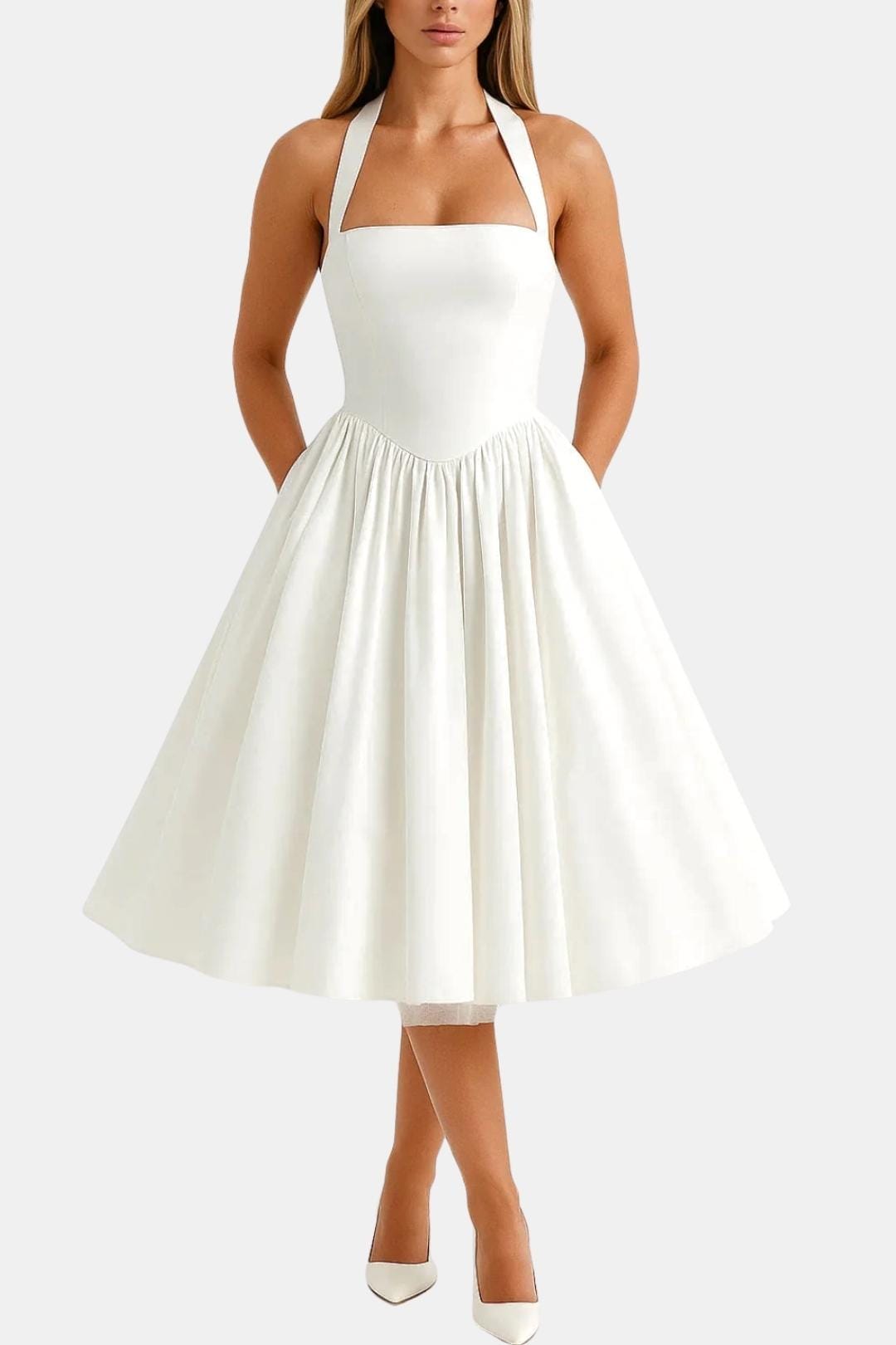 Image of Bridget | Women's Sleeveless A-Line Midi Dress