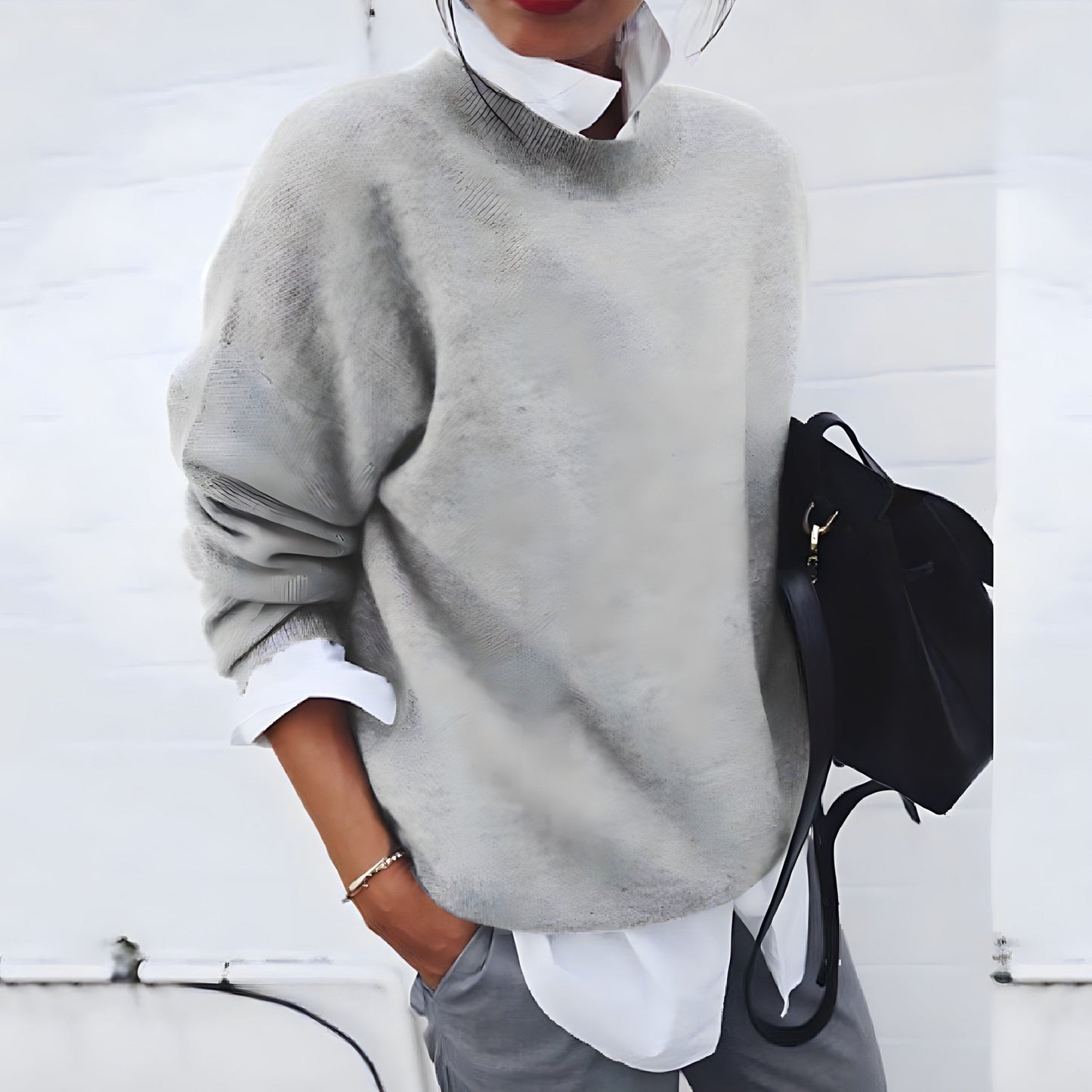 Image of Carla | Women's Oversized Crew Neck Long Sleeve Sweater