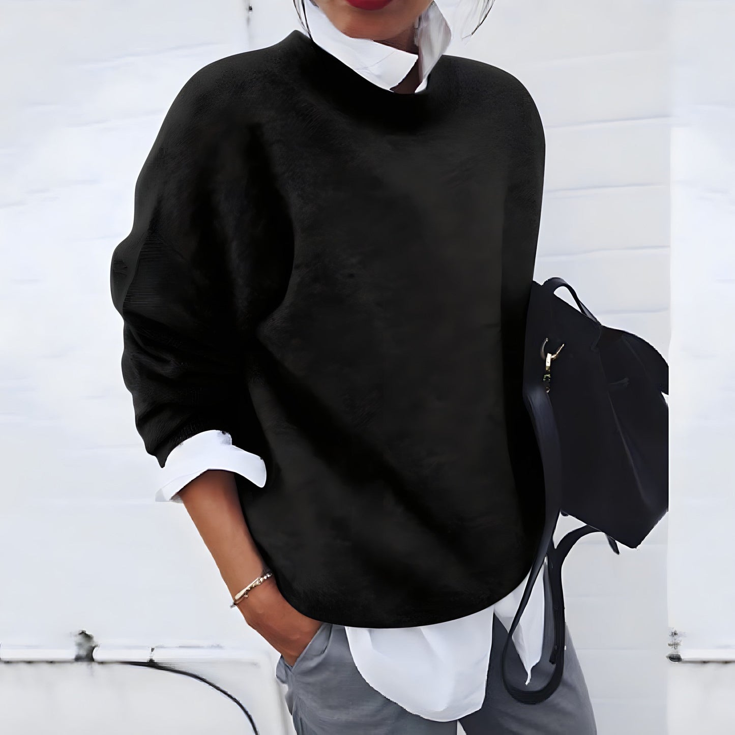Image of Carla | Women's Oversized Crew Neck Long Sleeve Sweater