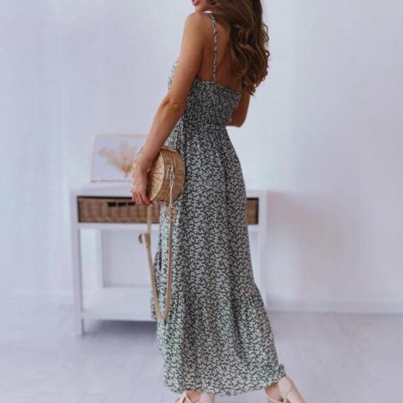 Image of Carla | Women's Spaghetti Strap A-Line Midi Dress