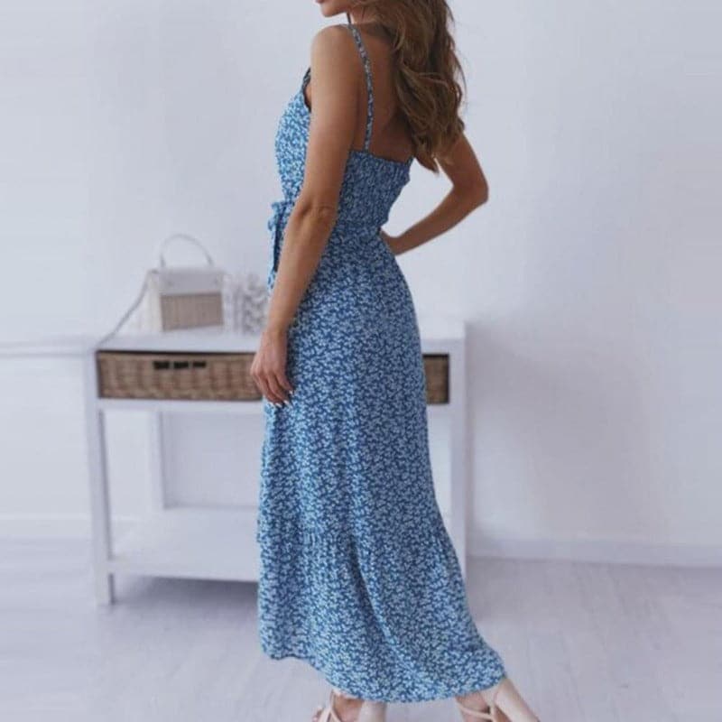 Image of Carla | Women's Spaghetti Strap A-Line Midi Dress