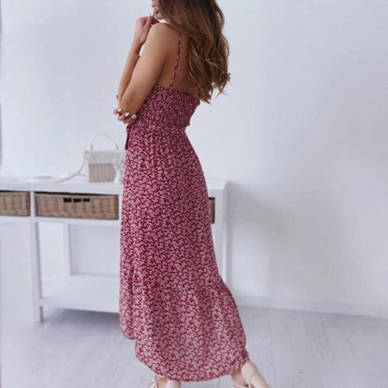 Image of Carla | Women's Spaghetti Strap A-Line Midi Dress