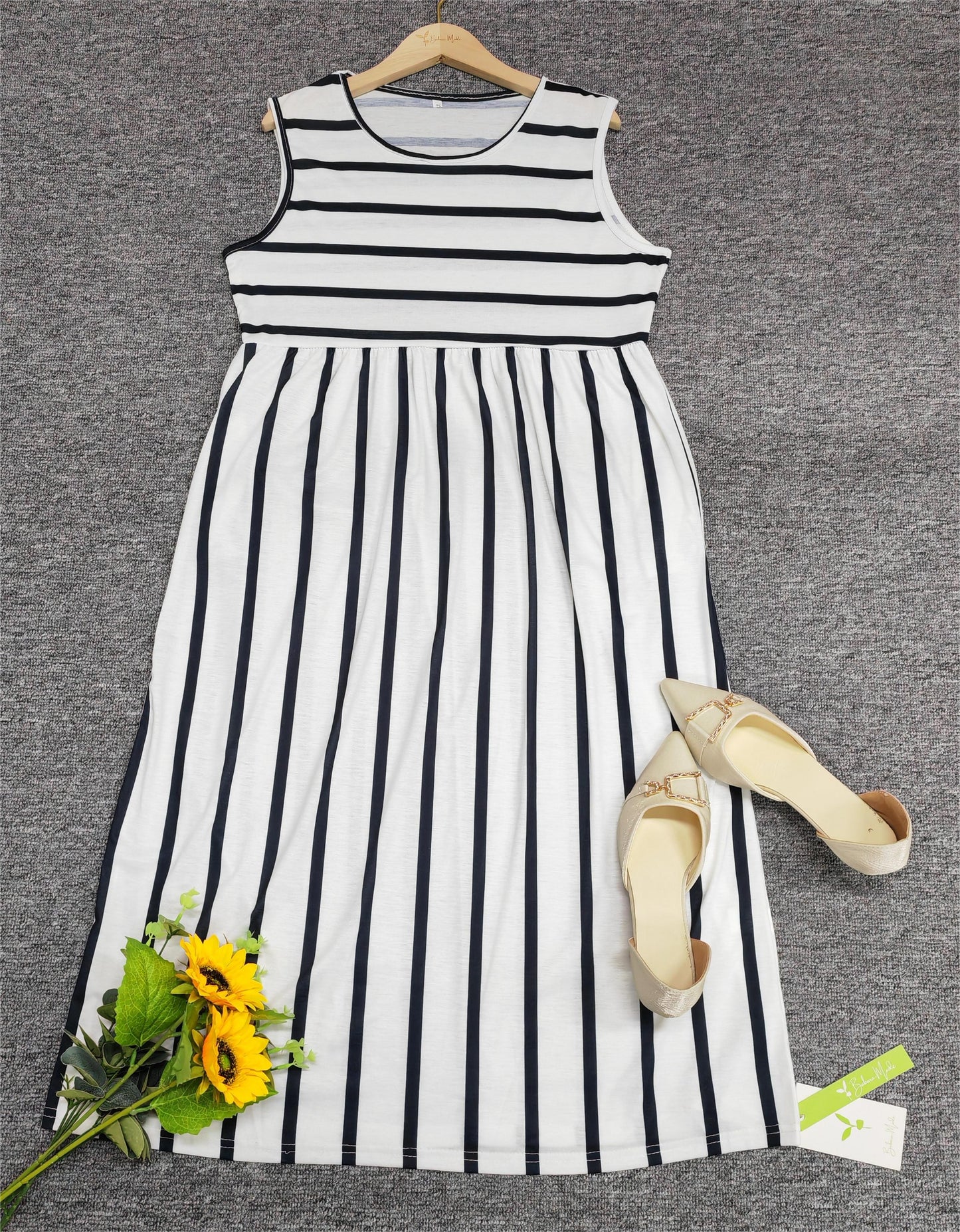 Image of Cassandra | Women's Sleeveless A-Line Midi Dress