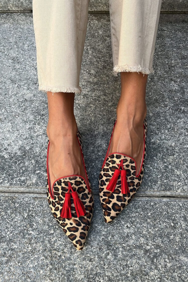 Image of Christine | Women's Leopard Print Slip-On Loafers