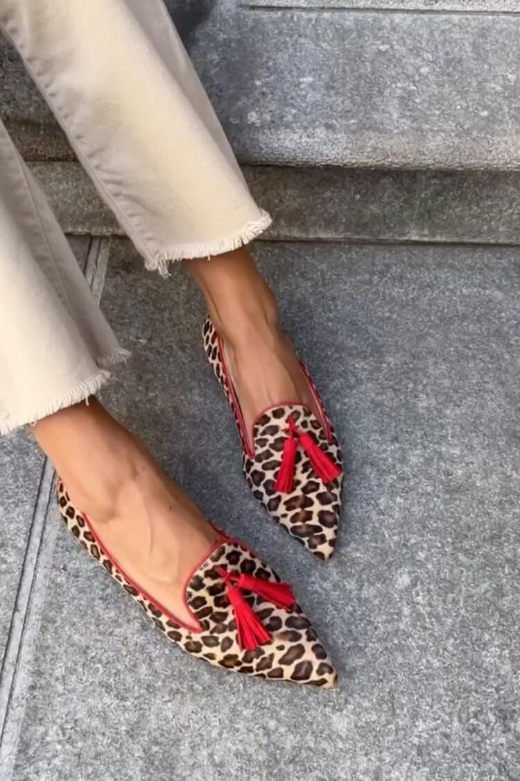 Image of Christine | Women's Leopard Print Slip-On Loafers