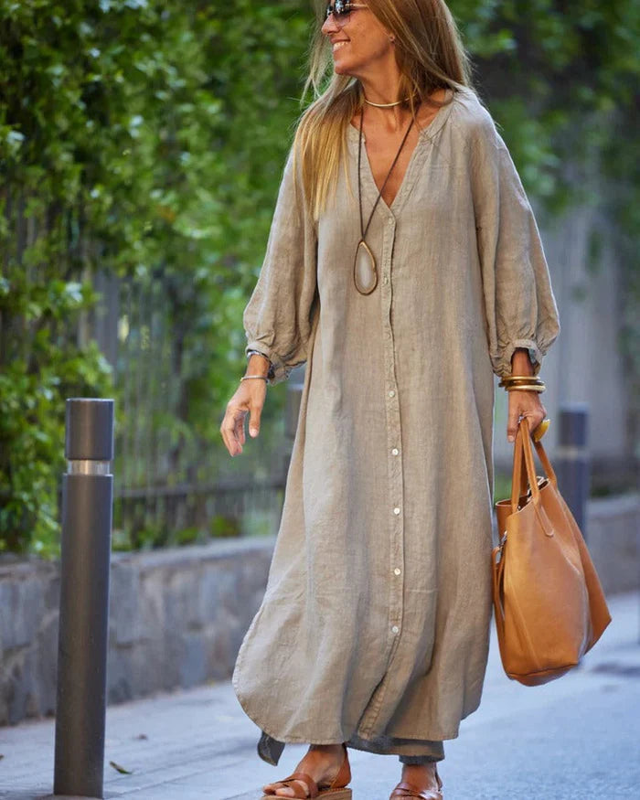 Image of Christine | Women's Long Sleeve Button Down Maxi Dress